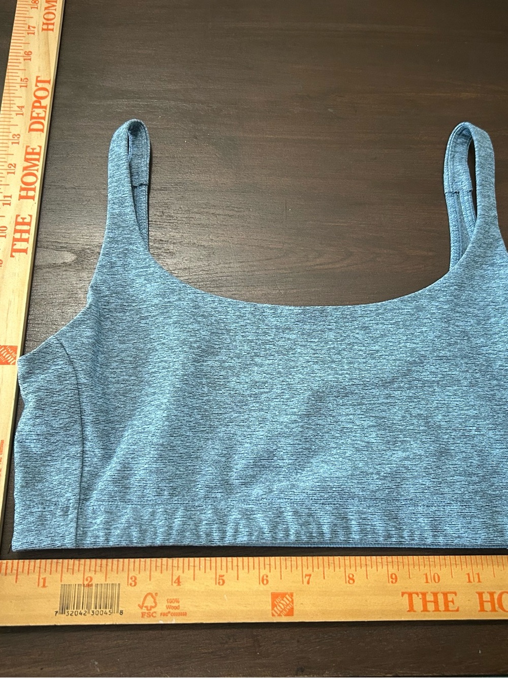 Outdoor Voices Blue Heathered Scoop Bralette